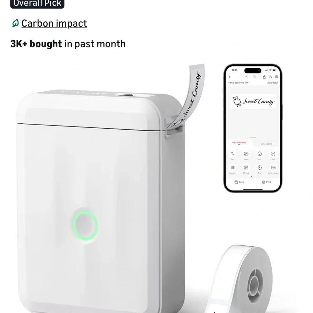 Smart Label Maker with Bluetooth Connectivity - White
